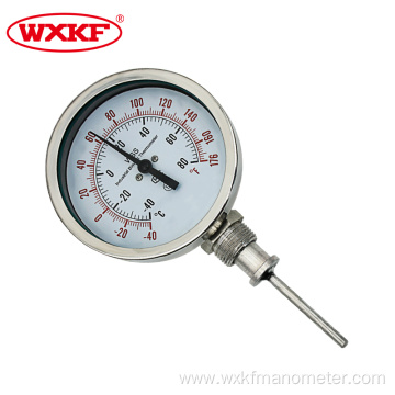 304 stainless steel bimetallic thermometer gauges